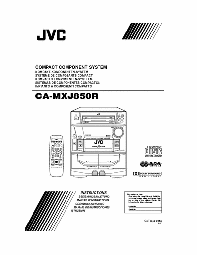 JVC CA-MXJ850R CA-MXJ850R COMPACT COMPONENT SYSTEM
